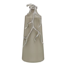 Bouteille Beige Argenté Aluminium Verre 17 x 16 x 44 cm Décorative