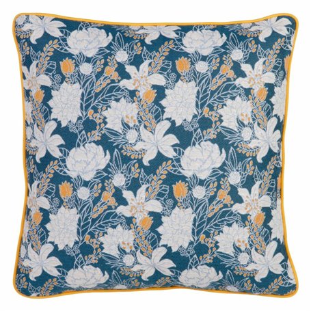 Coussin Bleu Fleurs 60 x 10 x 60 cm