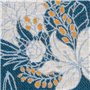 Coussin Bleu Fleurs 60 x 10 x 60 cm