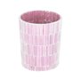 Bougeoir Rose Verre Ciment 10 x 10 x 13 cm