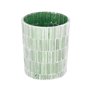 Bougeoir Vert Verre Ciment 10 x 10 x 13 cm