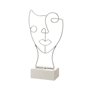 Figurine Décorative Blanc Argenté Céramique Fer 18