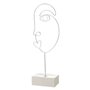 Figurine Décorative Blanc Argenté Céramique Fer 15