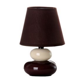 Lampe de bureau Marron Crème PVC Tissu Céramique 40 W 15 x 15 x 23 cm