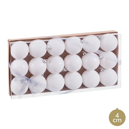 Boules de Noël Blanc Plastique Ø 5 cm (18 Unités)