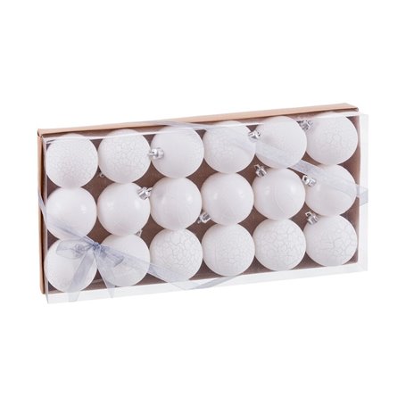 Boules de Noël Blanc Plastique Ø 4 cm (18 Unités)