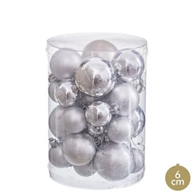 Boules de Noël Argenté Plastique (27 Unités)