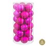 Boules de Noël Fuchsia Plastique Ø 6 cm (30 Unités)