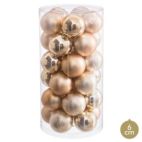 Boules de Noël Doré Plastique Ø 6 cm (30 Unités)