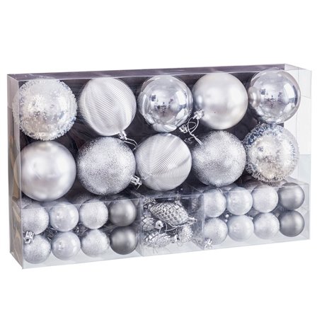 Boules de Noël Argenté Plastique (50 Unités)