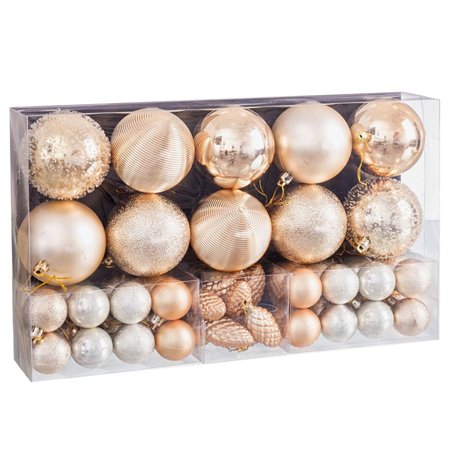 Boules de Noël Doré Plastique (50 Unités)