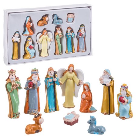 Crèche de Noël Multicouleur Résine Naissance/Crèche 20 x 12 x 3 cm