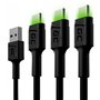 Câble USB Green Cell KABGCSET03 Noir 2 m