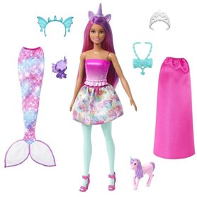 Barbie Coffret Poupée Il Était Une Fois Transformable en Sirene Ou Royal