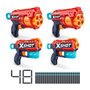 Pack Blasters - ZURU - Combo Pack 2 Kickback + 2 Reflex 6 - Blasters puissants avec tir a 27 metres et canon rotatif