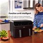 Friteuse multifonction a air chaud - BEKO - FRL5388B - 2400 W - 8,5 L pour 2 kg de frites - 2 cuves (2x 4,5 L) - Noir