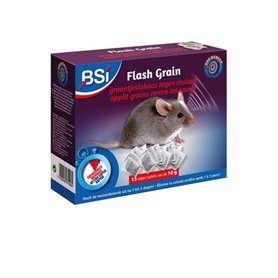 Anti-rats et souris 150g - BSI - Efficacité radicale - Flash Grain - 15 sachets d'avoine de 10g pret a l'emploi