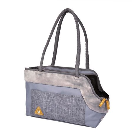 DUVO Sac a main Promenade Paris Pet Bag Casual Chic - 40x19x26 cm - Gris - Pour chat et chien de petite taille