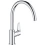 Mitigeur monocommande Evier - GROHE - 31554001 - Col de cygne - Chromé - Métal - Gris