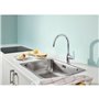 Mitigeur monocommande Evier - GROHE - 31554001 - Col de cygne - Chromé - Métal - Gris