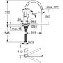 Mitigeur monocommande Evier - GROHE - 31554001 - Col de cygne - Chromé - Métal - Gris