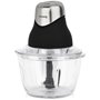 Mini hachoir électrique - H.Koenig - LEO8 - 320 W - Bol en verre 1 L - Lames en acier inoxydable - Noir mat et chrome