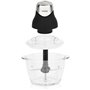 Mini hachoir électrique - H.Koenig - LEO8 - 320 W - Bol en verre 1 L - Lames en acier inoxydable - Noir mat et chrome