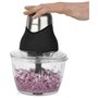 Mini hachoir électrique - H.Koenig - LEO8 - 320 W - Bol en verre 1 L - Lames en acier inoxydable - Noir mat et chrome