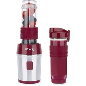 Mini blender - H.Koenig - SMOO10 - 300 W - 570 mL - Framboise - 2 gourdes incluses