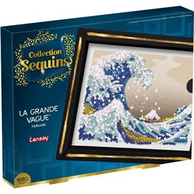 Kit loisir créatif - LANSAY - Collection Sequins - La Grande Vague - Hokusai - Des 14 ans