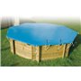 Bâche d'hiver et de sécurité pour piscine bois - UBBINK - Octogonale 360 - Epaisseur 550gr - Conforme NF P 90-308