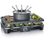 Combiné Raclette-Fondue - SEVERIN - RG2347 - 8 pers - Caquelon avec 8 fourchettes et 8 spatules - Noir