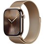 Apple Watch Series 10 GPS + Cellular - 46mm - Boîtier Gold Titanium - Bracelet Gold Milanese Loop - S/M