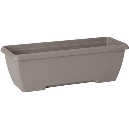 Jardiniere - GARDEN ID Teramo - Taupe 60 cm - Solidité - Réserve d'eau intégrée - Recyclé & 100% recyclable - Volume pour plante