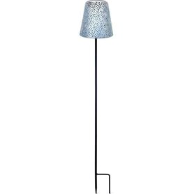 Lampe solaire - GARDEN ID Argent - Ø12 h70 cm - Autonomie 6-8h - Pied stabilisateur - Bouton on/off - Pile AAA.