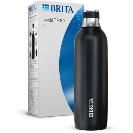 Bouteille isotherme BRITA pour sodaTRIO - acier inoxydable - 1L - noire