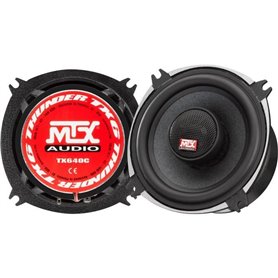 MTX TX640C Haut-parleurs voiture Coaxiaux 10cm 2 voies 70W RMS 4 Châssis alu Tweeters néodyme dôme soie Membrane pulpe célulose