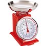 Balance de cuisine mécanique - TERRAILLON - TRAD 500 Rouge - Portée 5 Kg - Style rétro - Bol 1 L