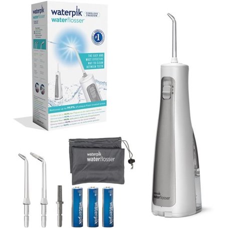 Jet Dentaire - WATERPIK - WF-03 Freedom - Sans Fil - Portable - 2 Niveaux de pression - 3 Embouts - Sac inclus