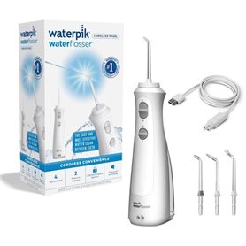 Jet Dentaire - WATERPIK - WF-13 Pearl - Blanc - Sans fil - Rechargeable - 2 Niveaux de pression - 4 Embouts