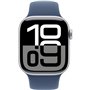 Apple Watch Series 10 GPS + Cellular - 42mm - Boîtier Silver Aluminium - Bracelet Denim Sport Band - M/L