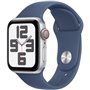 Apple Watch SE GPS + Cellular - 40mm - Boîtier Silver Aluminium - Bracelet Denim Sport Band - S/M