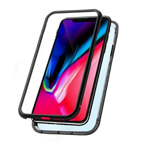 Protection pour téléphone portable Iphone XS Max KSIX Magnetic (2 pcs) Noir