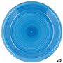 Assiette plate Quid Vita Azul Bleu Céramique Ø 27 cm (12 Unités)