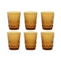 Set de Verres Home ESPRIT Ambre Verre Avec relief 240 ml (6 Unités)