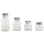 Set de 4 Boites Home ESPRIT Bleu Blanc Métal Silicone Verre Grès 800 ml 1 L 1