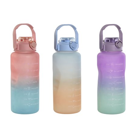 Bouteille d'eau Home ESPRIT Bleu Rose Turquoise Lila polypropylène PET 2 L (3 Unités)