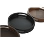 Plateau apéritif Home ESPRIT Marron Noir Brun foncé Marron Clair Colonial 30 x 30 x 5 cm (3 Unités)