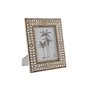 Cadre photo Home ESPRIT Blanc Naturel Verre Bois de manguier Fleur Indien 31