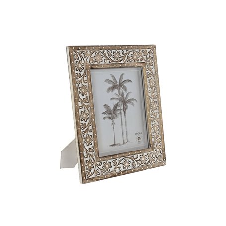 Cadre photo Home ESPRIT Blanc Naturel Verre Bois de manguier Indien 31